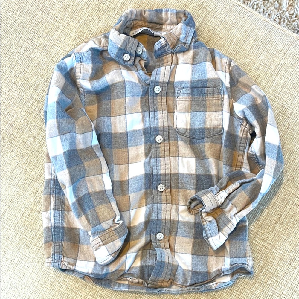 Janie & Jack Toddler Plaid Button-Up Shirt 3T